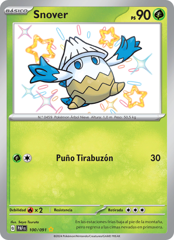 Snover 100 — Destinos de Paldea (Spanish Pokémon TCG card)