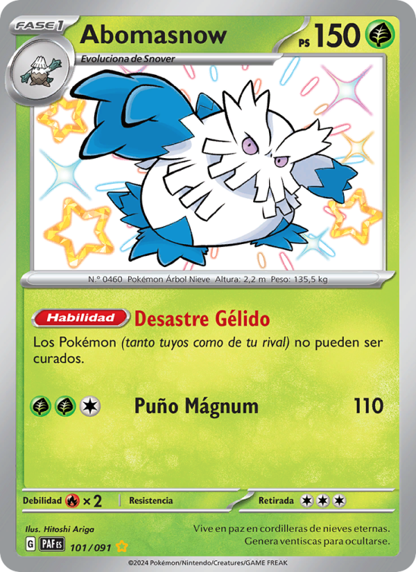 Abomasnow 101 — Destinos de Paldea (Spanish Pokémon TCG card)