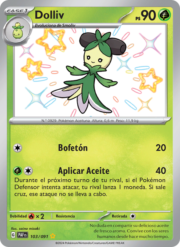 Dolliv 103 — Destinos de Paldea (Spanish Pokémon TCG card)