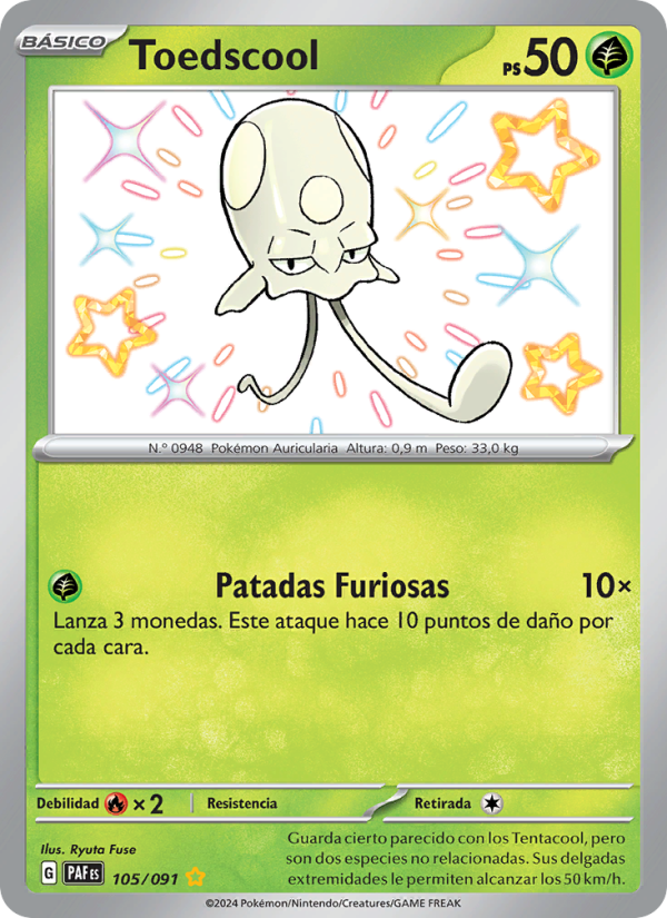 Toedscool 105 — Destinos de Paldea (Spanish Pokémon TCG card)