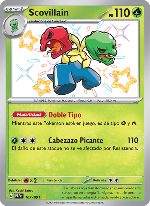 Scovillain 107 — Destinos de Paldea (Spanish Pokémon TCG card)