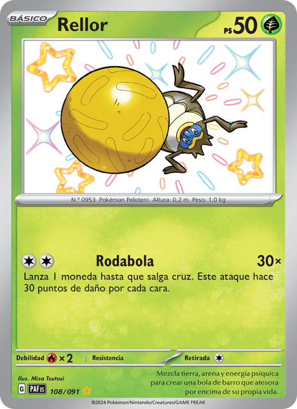 Rellor 108 — Destinos de Paldea (Spanish Pokémon TCG card)