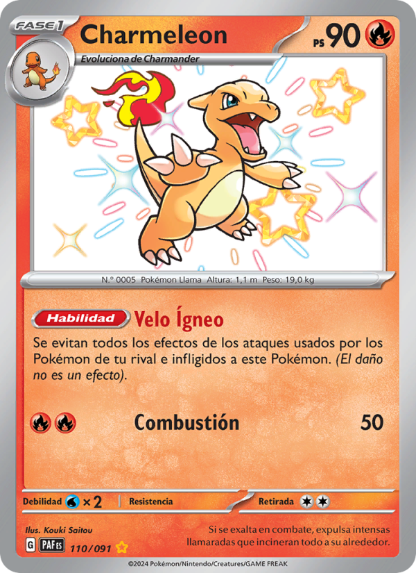Charmeleon 110 — Destinos de Paldea (Spanish Pokémon TCG card)