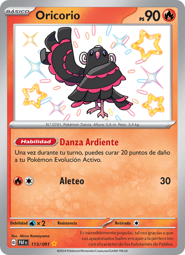 Oricorio 113 — Destinos de Paldea (Spanish Pokémon TCG card)