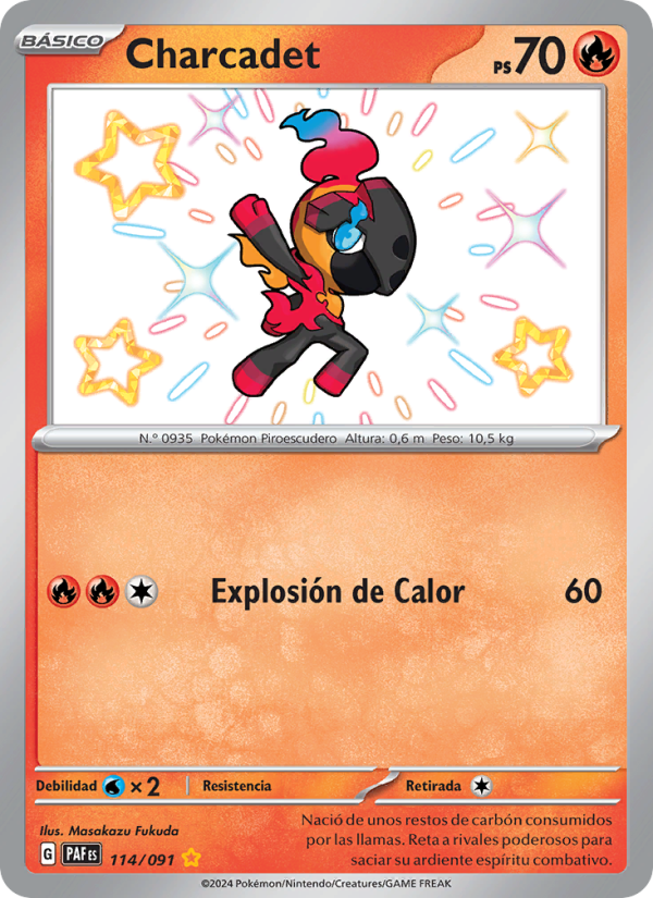 Charcadet 114 — Destinos de Paldea (Spanish Pokémon TCG card)
