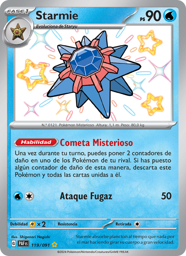 Starmie 119 — Destinos de Paldea (Spanish Pokémon TCG card)