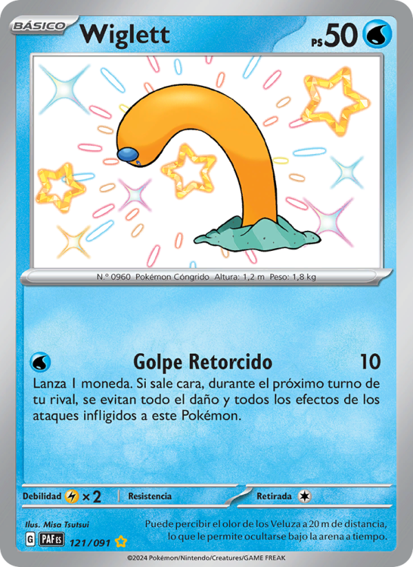 Wiglett 121 — Destinos de Paldea (Spanish Pokémon TCG card)