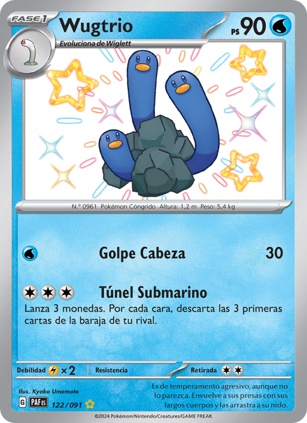 Wugtrio 122 — Destinos de Paldea (Spanish Pokémon TCG card)