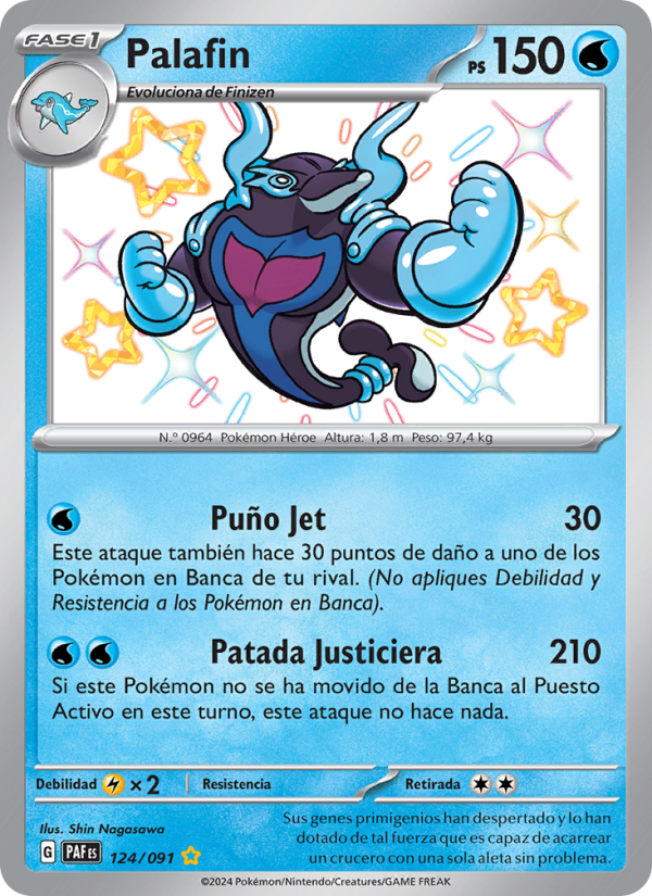 Palafin 124 — Destinos de Paldea (Spanish Pokémon TCG card)