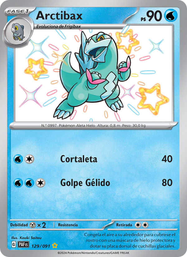 Arctibax 129 — Destinos de Paldea (Spanish Pokémon TCG card)