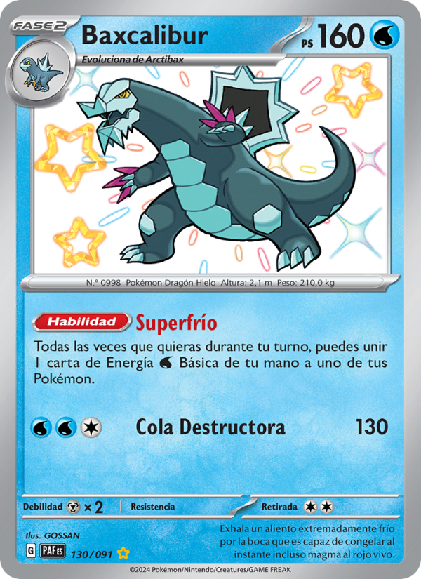 Baxcalibur 130 — Destinos de Paldea (Spanish Pokémon TCG card)
