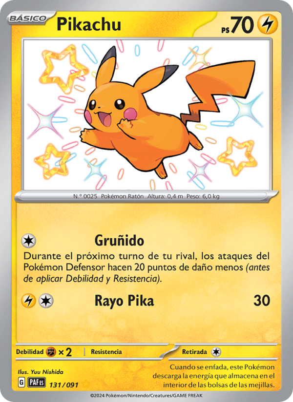 Pikachu 131 — Destinos de Paldea (Spanish Pokémon TCG card)
