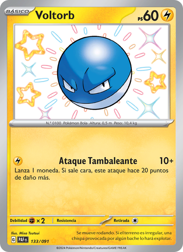 Voltorb 133 — Destinos de Paldea (Spanish Pokémon TCG card)
