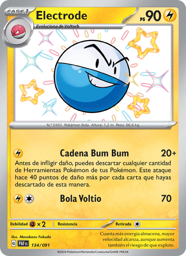 Electrode 134 — Destinos de Paldea (Spanish Pokémon TCG card)