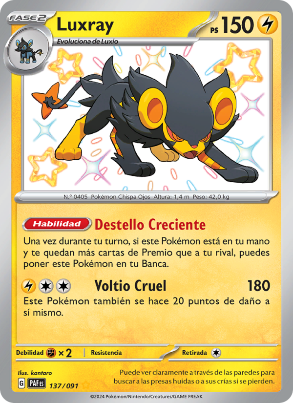 Luxray 137 — Destinos de Paldea (Spanish Pokémon TCG card)
