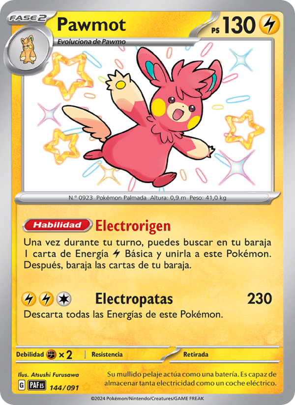Pawmot 144 — Destinos de Paldea (Spanish Pokémon TCG card)