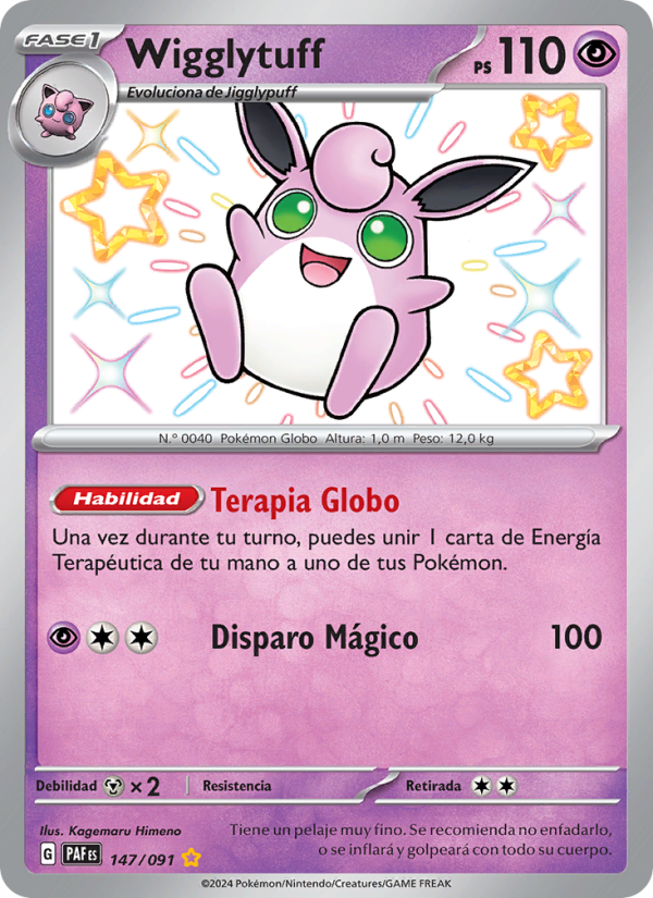 Wigglytuff 147 — Destinos de Paldea (Spanish Pokémon TCG card)