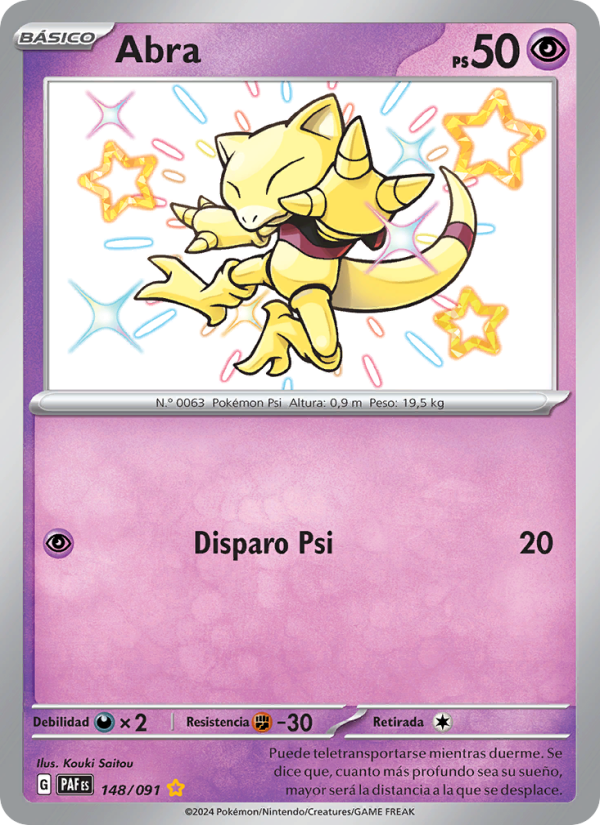 Abra 148 — Destinos de Paldea (Spanish Pokémon TCG card)