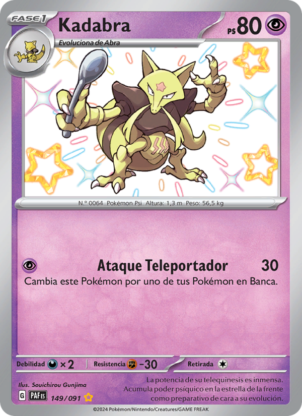 Kadabra 149 — Destinos de Paldea (Spanish Pokémon TCG card)