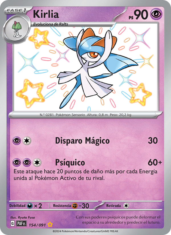 Kirlia 154 — Destinos de Paldea (Spanish Pokémon TCG card)