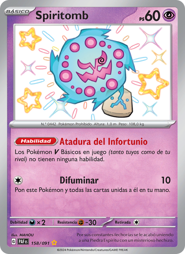 Spiritomb 158 — Destinos de Paldea (Spanish Pokémon TCG card)