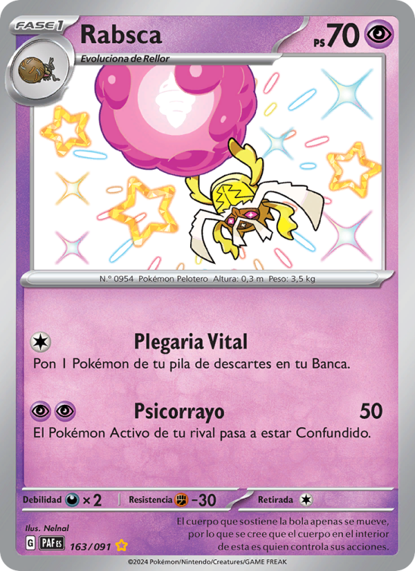 Rabsca 163 — Destinos de Paldea (Spanish Pokémon TCG card)