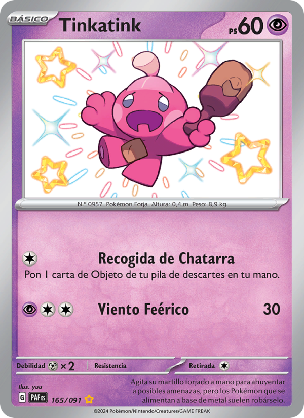 Tinkatink 165 — Destinos de Paldea (Spanish Pokémon TCG card)