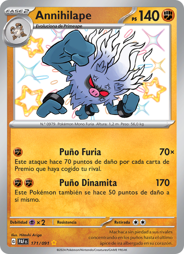 Annihilape 171 — Destinos de Paldea (Spanish Pokémon TCG card)