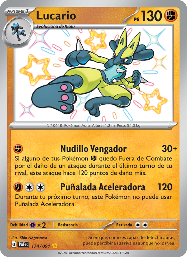 Lucario 174 — Destinos de Paldea (Spanish Pokémon TCG card)