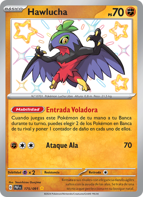 Hawlucha 175 — Destinos de Paldea (Spanish Pokémon TCG card)
