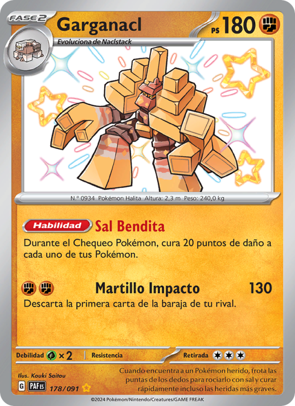 Garganacl 178 — Destinos de Paldea (Spanish Pokémon TCG card)