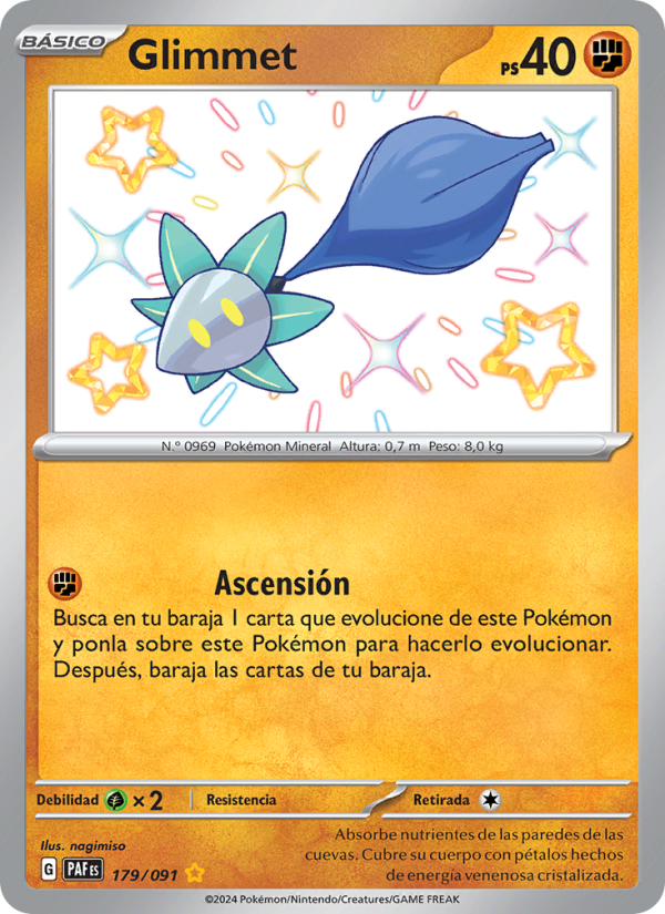 Glimmet 179 — Destinos de Paldea (Spanish Pokémon TCG card)