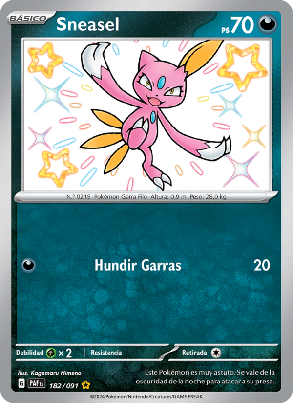Sneasel 182 — Destinos de Paldea (Spanish Pokémon TCG card)