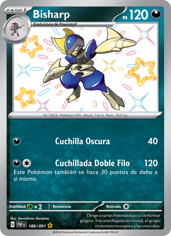 Bisharp 186 — Destinos de Paldea (Spanish Pokémon TCG card)