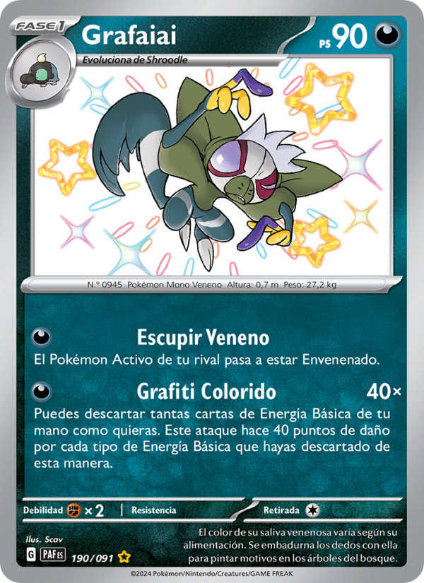 Grafaiai 190 — Destinos de Paldea (Spanish Pokémon TCG card)