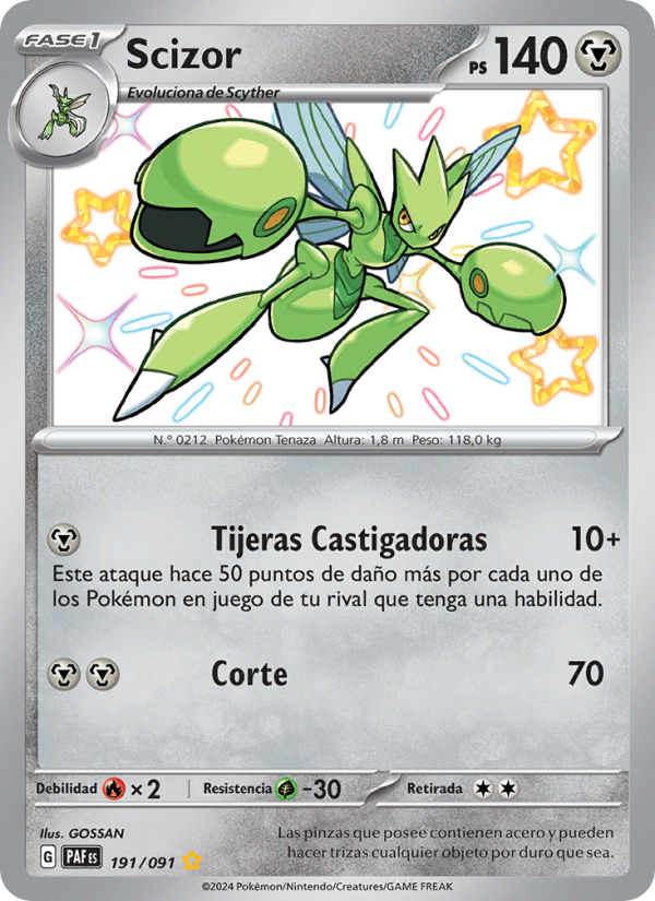 Scizor 191 — Destinos de Paldea (Spanish Pokémon TCG card)