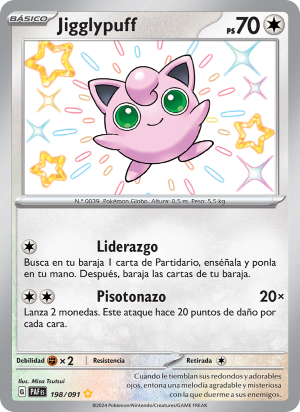 Jigglypuff 198 — Destinos de Paldea (Spanish Pokémon TCG card)