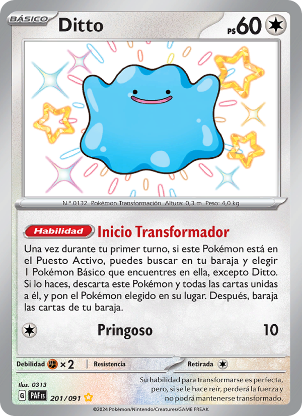 Ditto 201 — Destinos de Paldea (Spanish Pokémon TCG card)