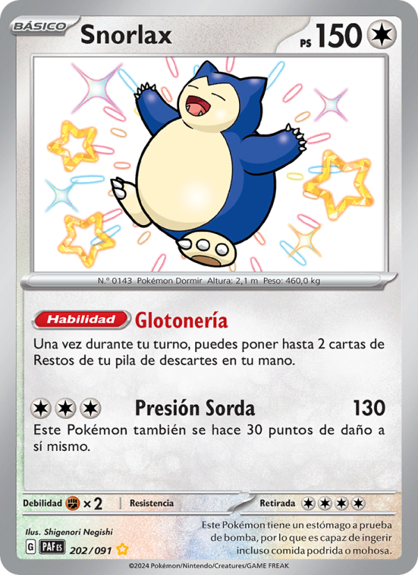 Snorlax 202 — Destinos de Paldea (Spanish Pokémon TCG card)