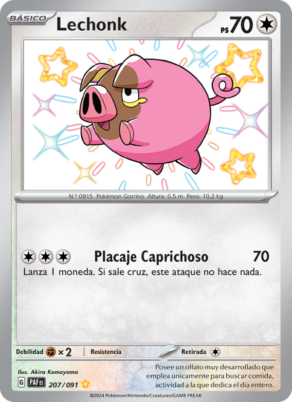 Lechonk 207 — Destinos de Paldea (Spanish Pokémon TCG card)