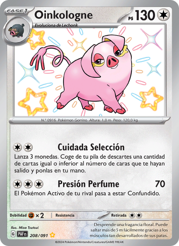 Oinkologne 208 — Destinos de Paldea (Spanish Pokémon TCG card)