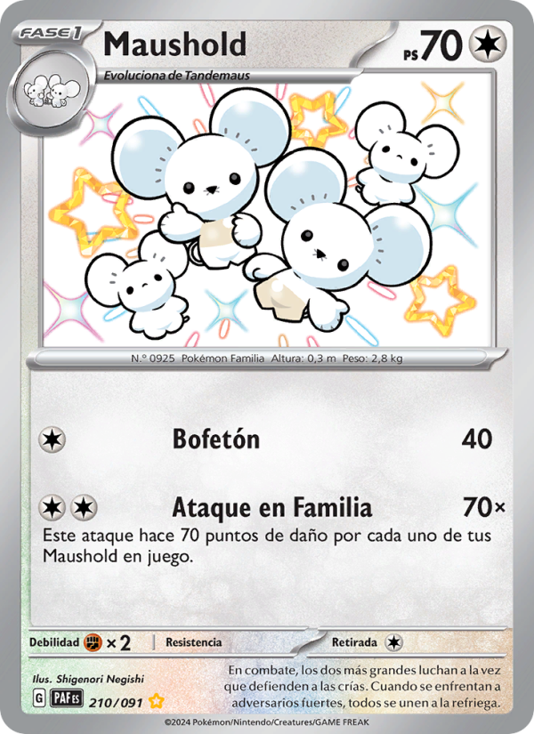 Maushold 210 — Destinos de Paldea (Spanish Pokémon TCG card)