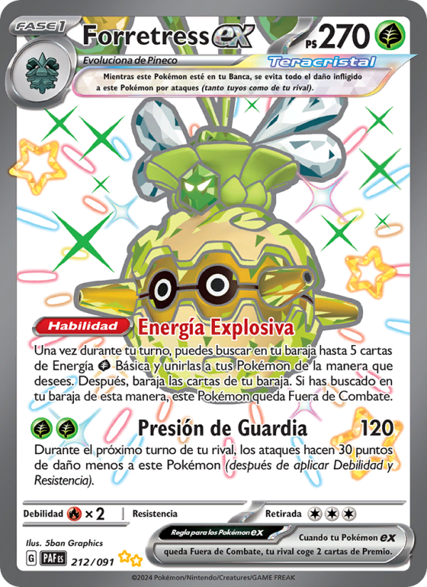Forretress ex 212 — Destinos de Paldea (Spanish Pokémon TCG card)
