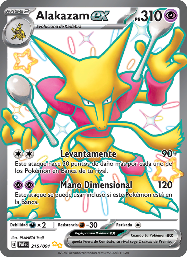 Alakazam ex 215 — Destinos de Paldea (Spanish Pokémon TCG card)
