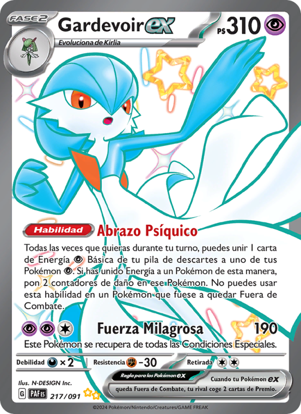 Gardevoir ex 217 — Destinos de Paldea (Spanish Pokémon TCG card)