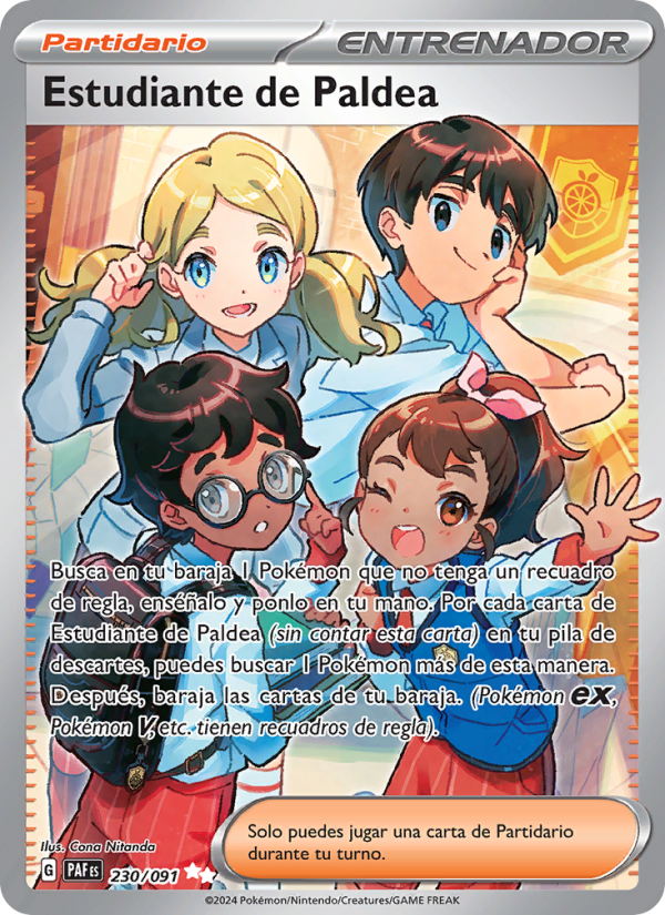 Estudiante de Paldea 230 — Destinos de Paldea (Spanish Pokémon TCG card)