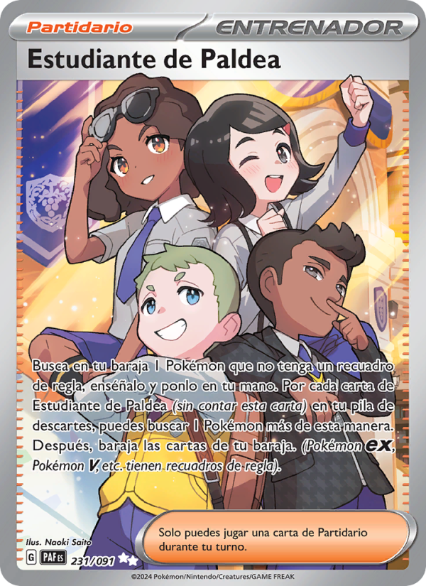 Estudiante de Paldea 231 — Destinos de Paldea (Spanish Pokémon TCG card)