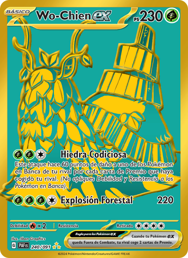 Wo-Chien ex 240 — Destinos de Paldea (Spanish Pokémon TCG card)