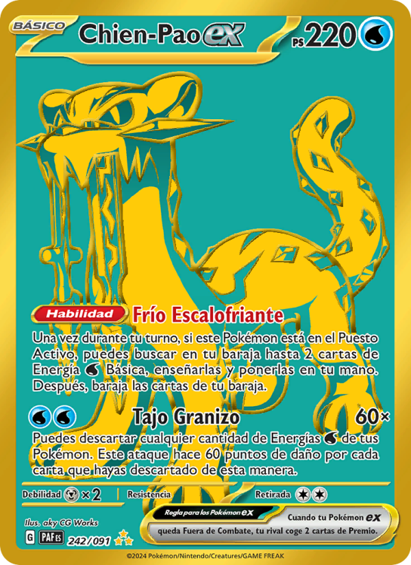 Chien-Pao ex 242 — Destinos de Paldea (Spanish Pokémon TCG card)