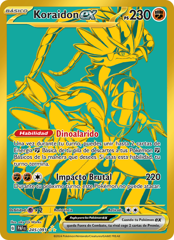 Koraidon ex 245 — Destinos de Paldea (Spanish Pokémon TCG card)